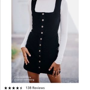 Urban Outfitters Black Corduroy Buttoned Mini-Dress